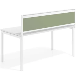 Separador de aluminio Wall para mesa individual en melamina, estructura blanca