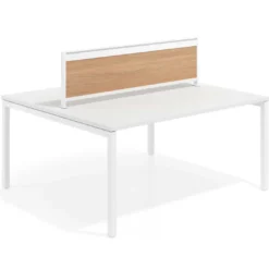 Separador de aluminio Wall para mesa doble coworking en melamina