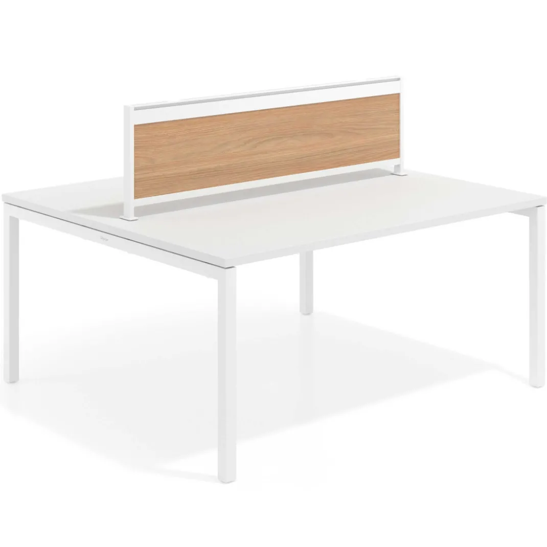 Separador de aluminio Wall para mesa doble coworking en melamina