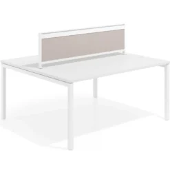 Separador de aluminio Wall para mesa doble coworking en melamina