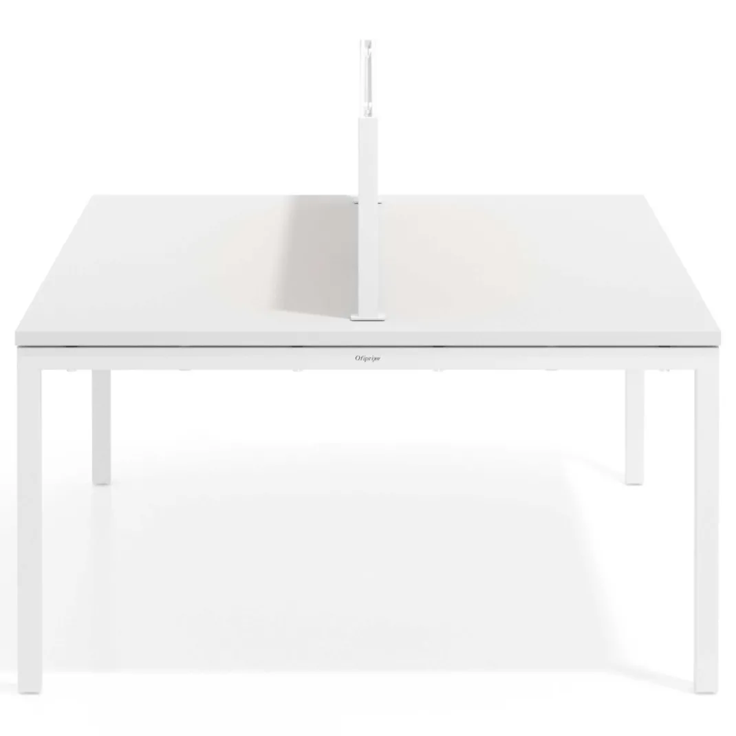 Separador de aluminio Wall para mesa doble coworking en melamina