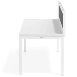 Separador de aluminio Wall para mesa individual en melamina, estructura blanca