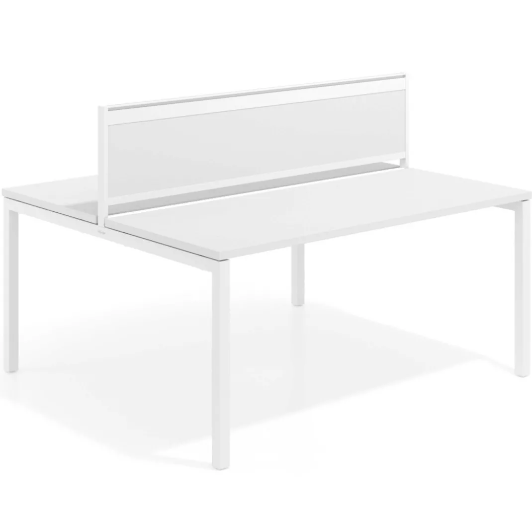 Separador de aluminio Wall para mesa multipuesto en melamina