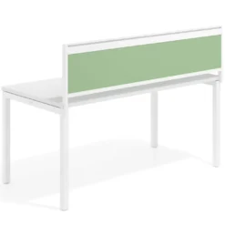Separador de aluminio Wall para mesa individual en melamina, estructura blanca