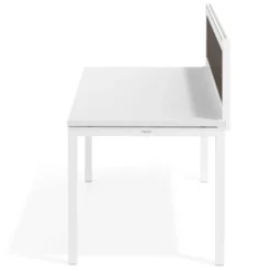 Separador de aluminio Wall para mesa individual en melamina, estructura blanca