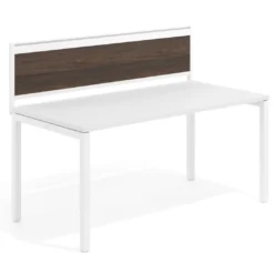 Separador de aluminio Wall para mesa individual en melamina, estructura blanca