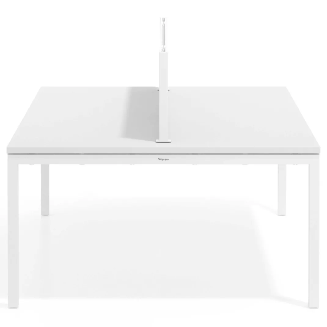 Separador de aluminio Wall para mesa doble coworking en melamina
