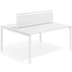 Separador de aluminio Wall para mesa doble coworking en melamina
