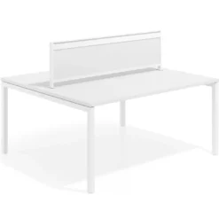 Separador de aluminio Wall para mesa doble coworking en melamina