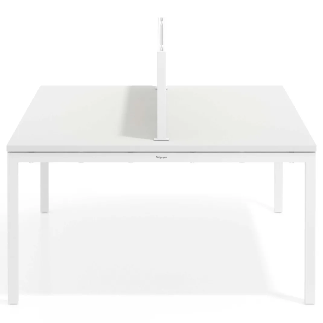 Separador de aluminio Wall para mesa doble coworking en melamina