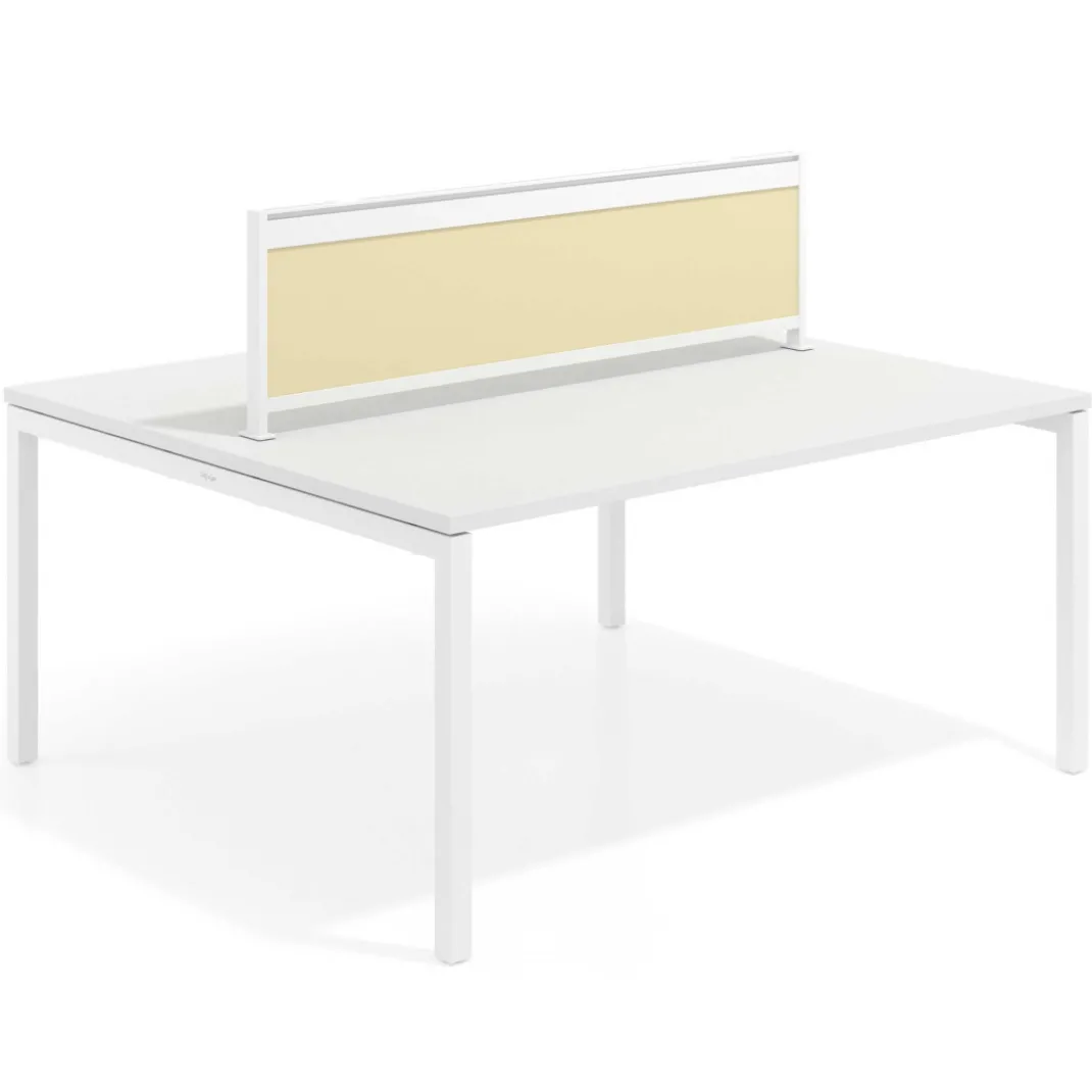 Separador de aluminio Wall para mesa doble coworking en melamina