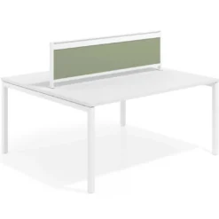 Separador de aluminio Wall para mesa doble coworking en melamina