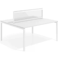 Separador de aluminio Wall para mesa doble coworking metacrilato