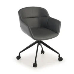 Silla confidente Anne, Giratoria Ruedas Asiento Ecopiel