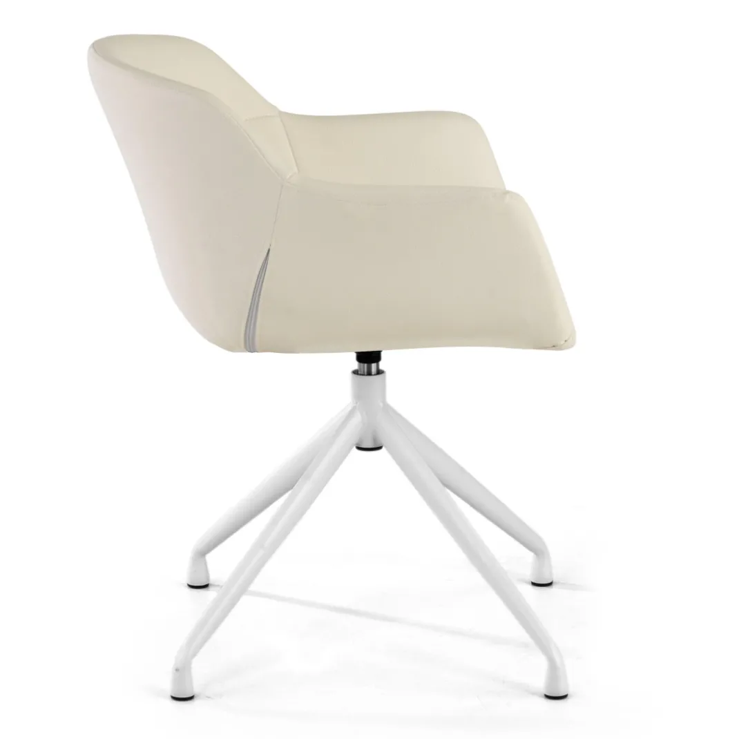 Silla confidente Anne, Giratoria Asiento Ecopiel