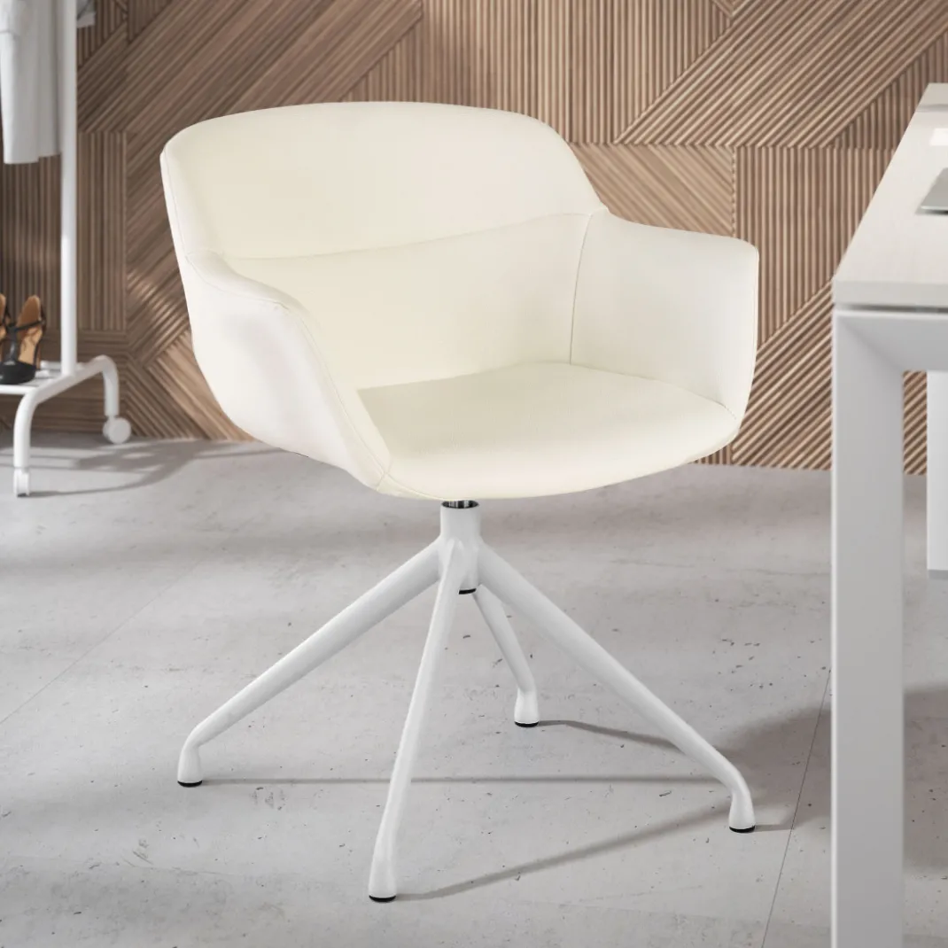 Silla confidente Anne, Giratoria Asiento Ecopiel