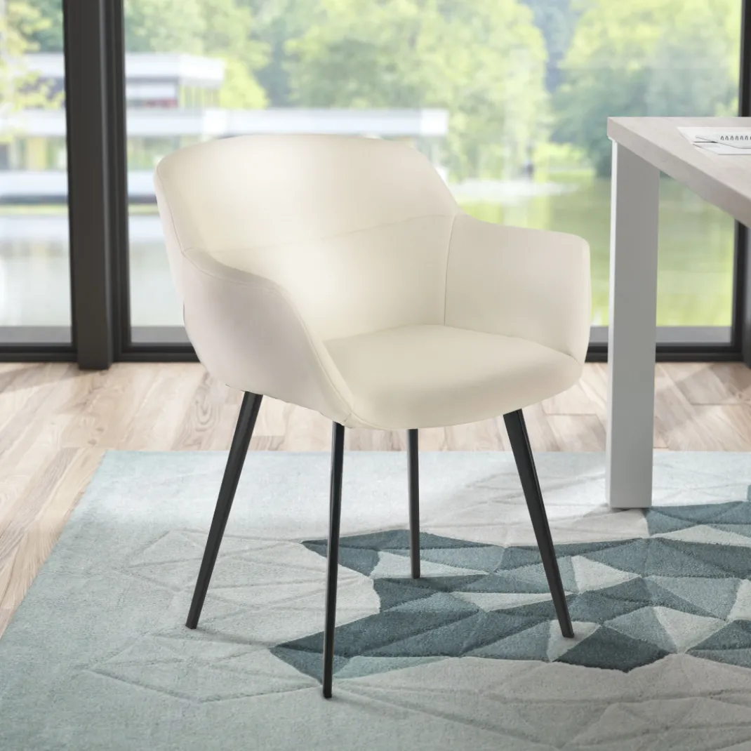 Silla confidente Anne, 4 patas Ecopiel