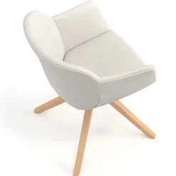 Silla confidente Anne, Patas Madera Asiento Ecopiel