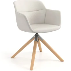 Silla confidente Anne, Patas Madera Asiento Ecopiel