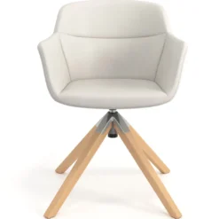 Silla confidente Anne, Patas Madera Asiento Ecopiel