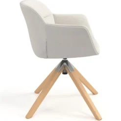 Silla confidente Anne, Patas Madera Asiento Ecopiel