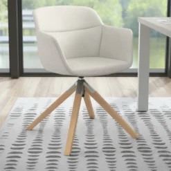 Silla confidente Anne, Patas Madera Asiento Ecopiel