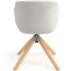 Silla confidente Anne, Patas Madera Asiento Ecopiel