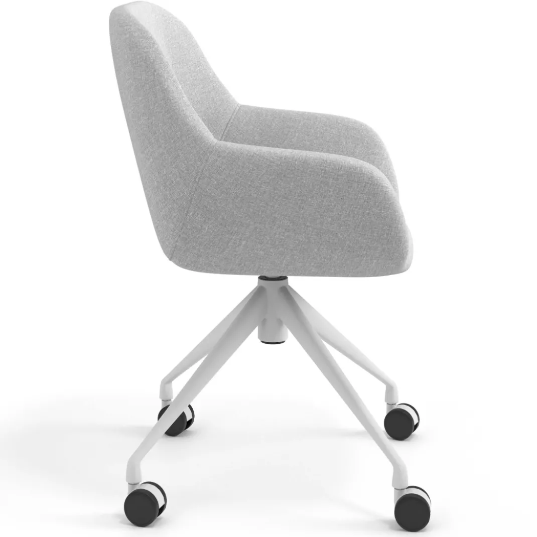 Silla confidente con ruedas moon base de aluminio