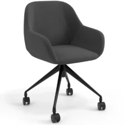 Silla confidente con ruedas moon base de aluminio