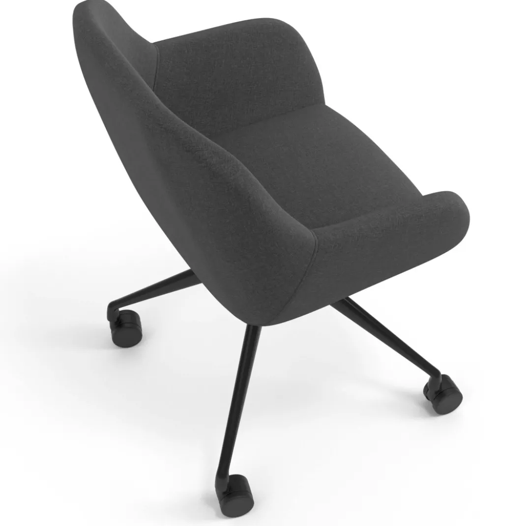 Silla confidente con ruedas moon base de aluminio