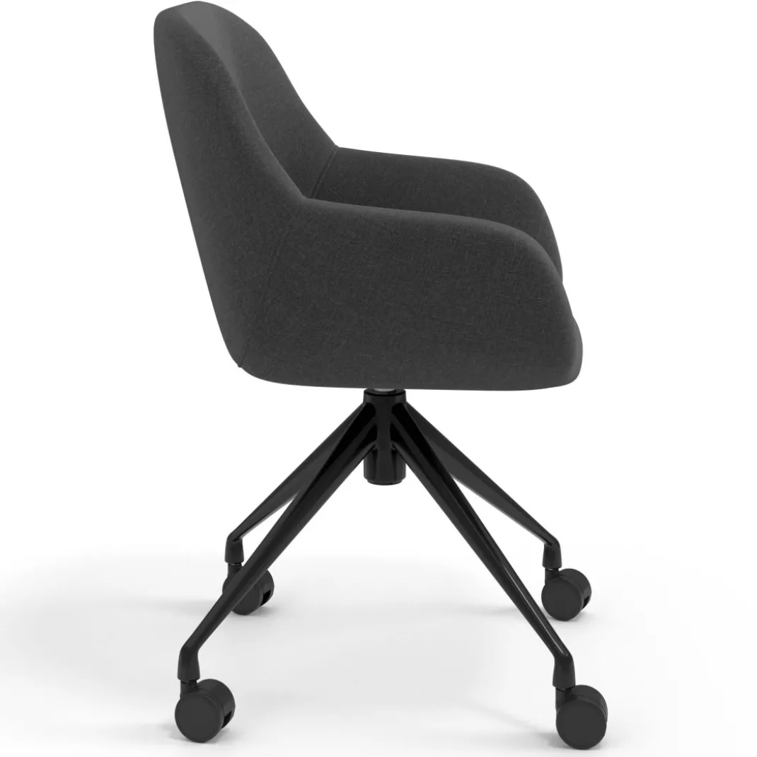 Silla confidente con ruedas moon base de aluminio