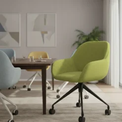Silla confidente con ruedas moon base de aluminio