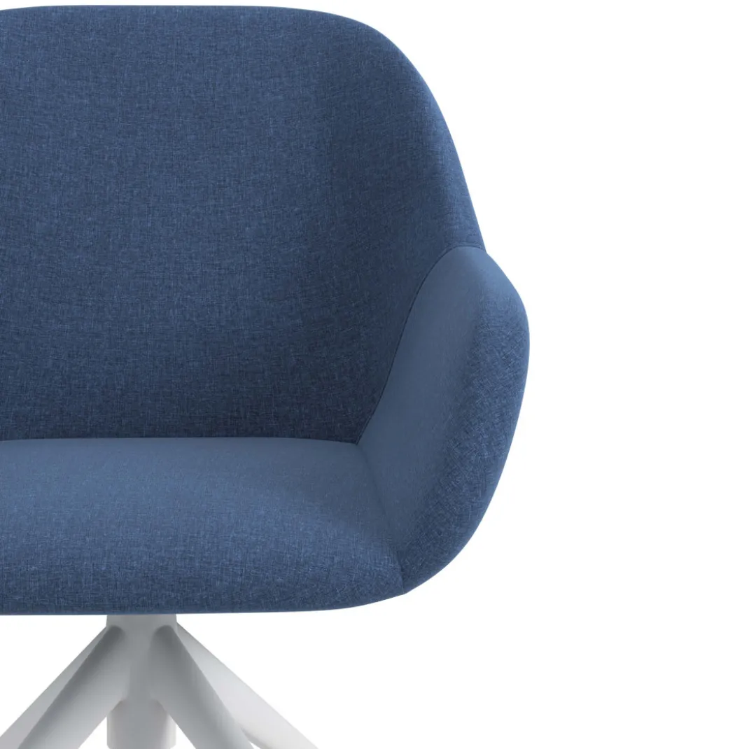 Silla confidente con ruedas moon base de aluminio