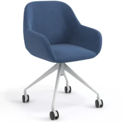 Silla confidente con ruedas moon base de aluminio