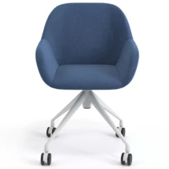 Silla confidente con ruedas moon base de aluminio