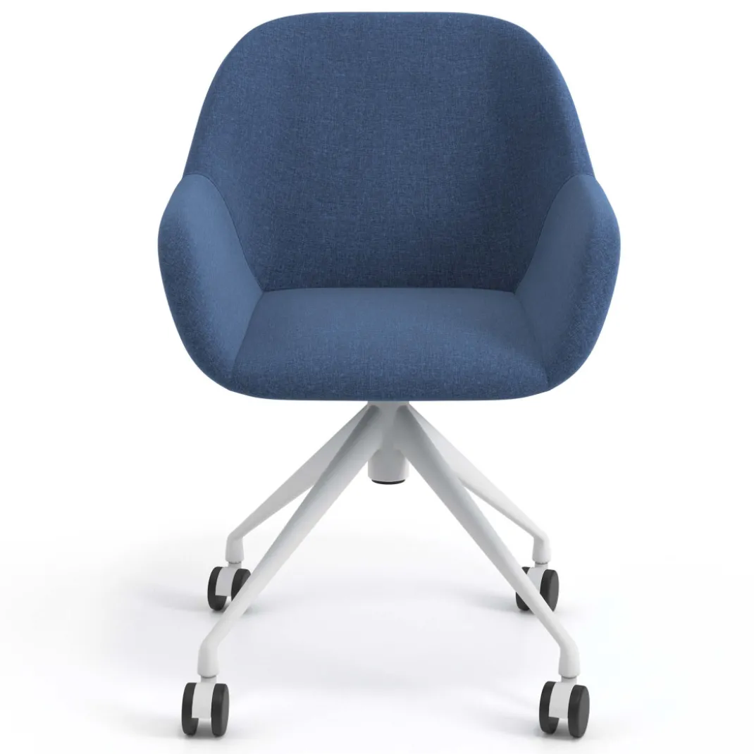 Silla confidente con ruedas moon base de aluminio