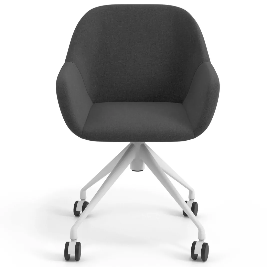 Silla confidente con ruedas moon base de aluminio