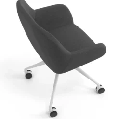 Silla confidente con ruedas moon base de aluminio