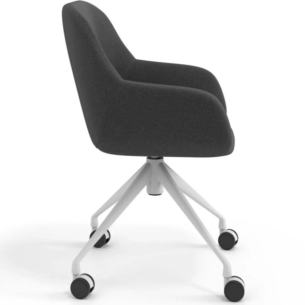 Silla confidente con ruedas moon base de aluminio