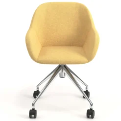 Silla confidente con ruedas moon base de aluminio