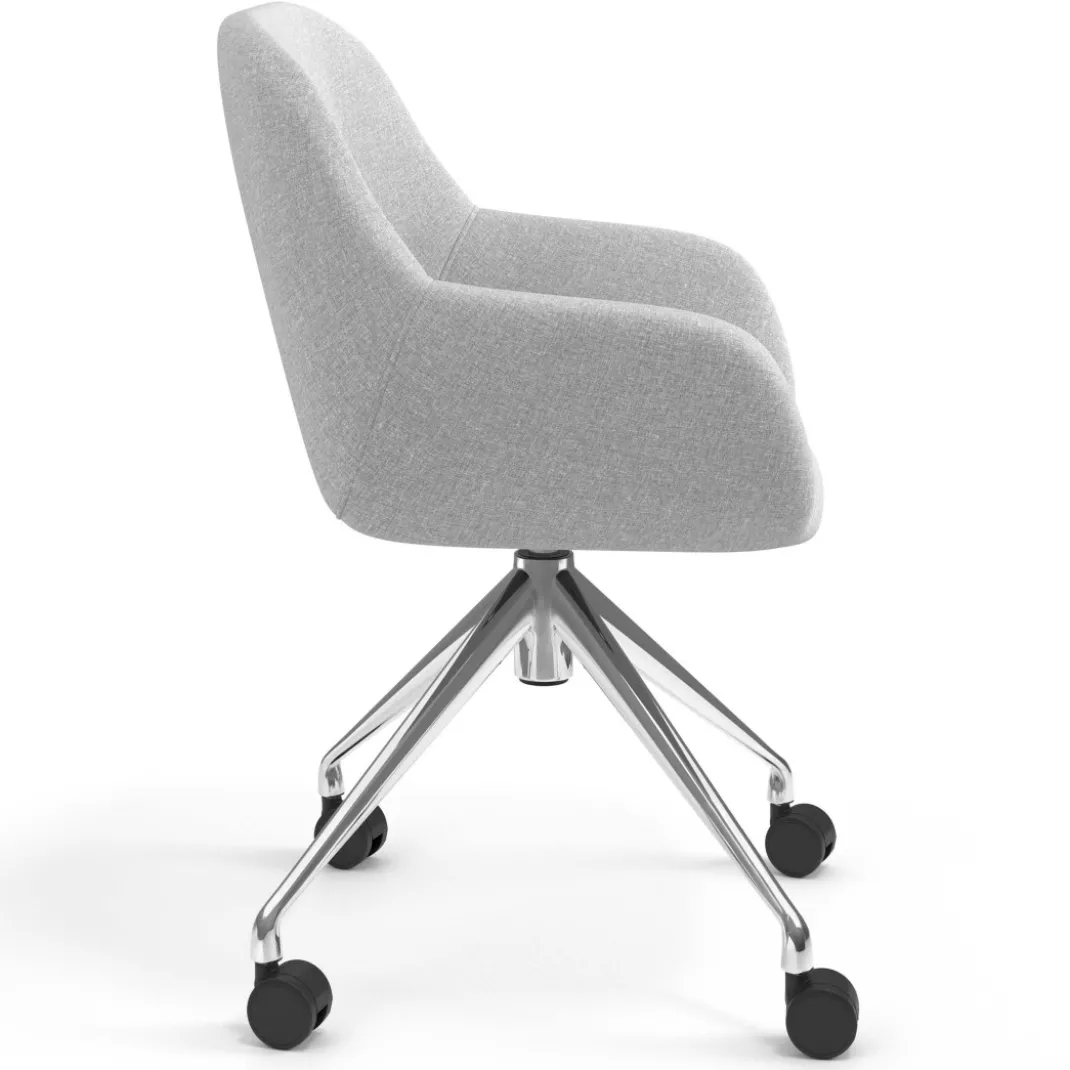 Silla confidente con ruedas moon base de aluminio