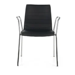 Silla confidente Cube 4 Patas con brazos estructura cromo ecopiel