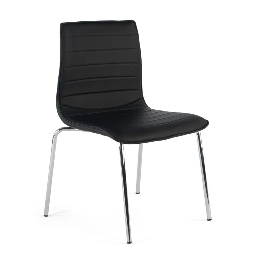 Silla confidente Cube 4 Patas estructura cromo ecopiel