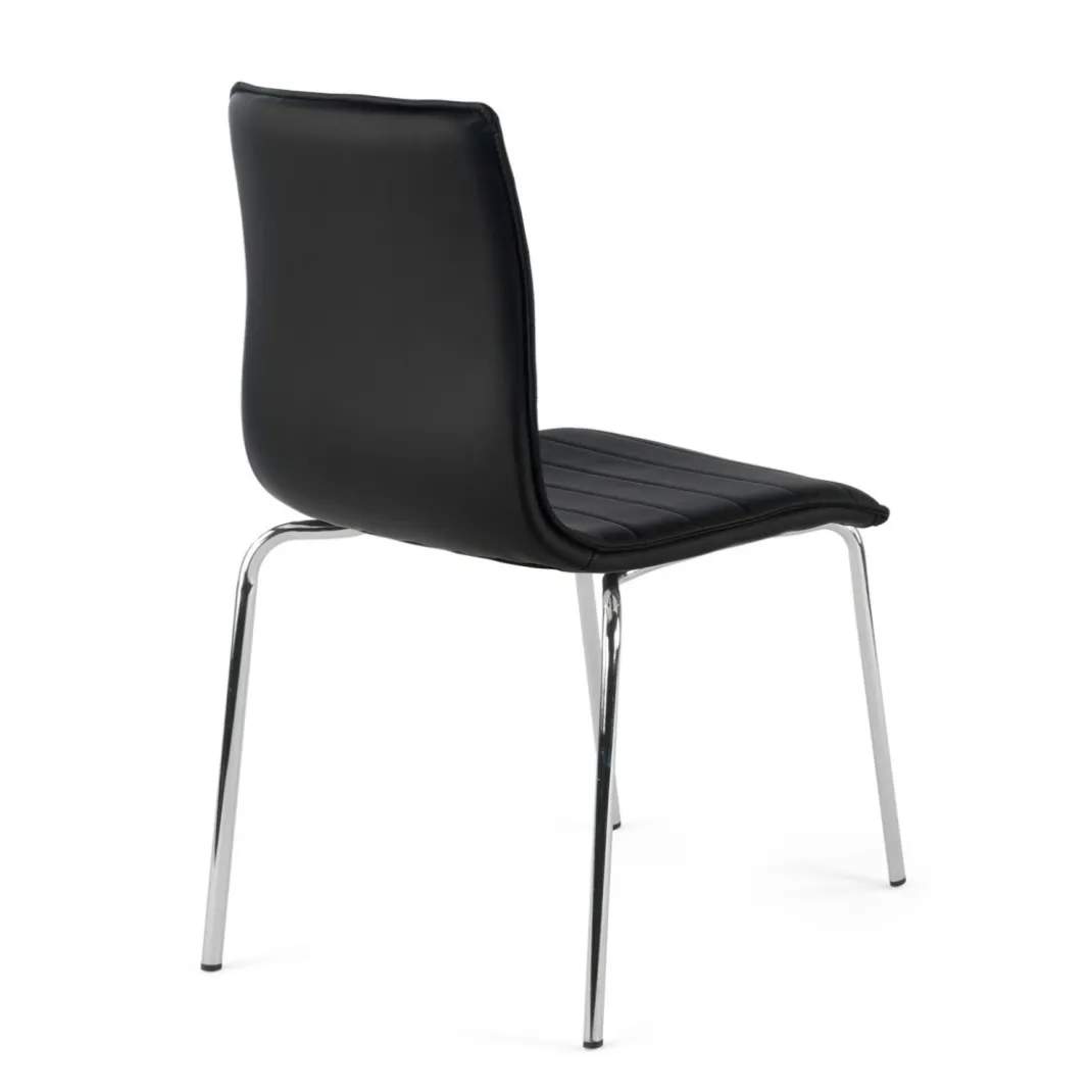 Silla confidente Cube 4 Patas estructura cromo ecopiel