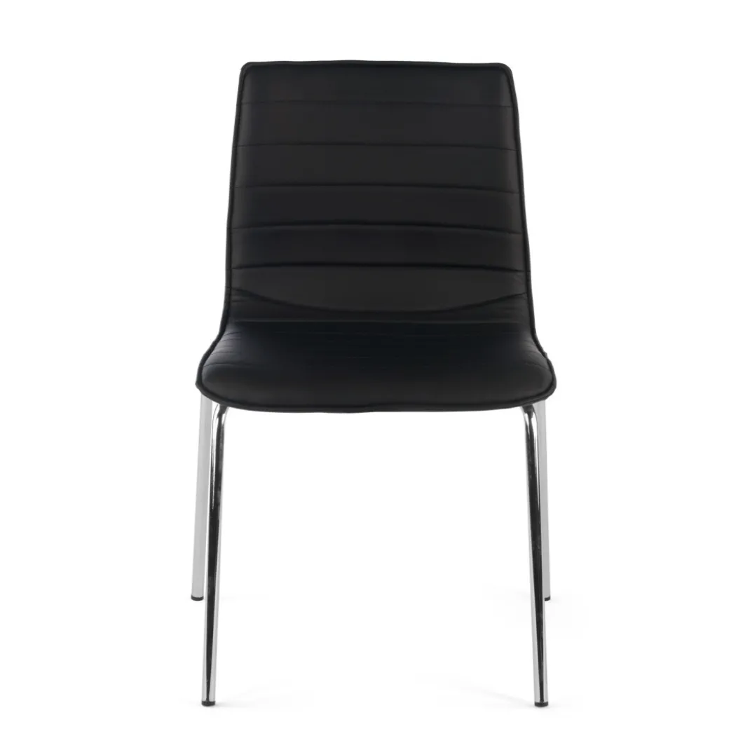 Silla confidente Cube 4 Patas estructura cromo ecopiel