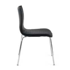 Silla confidente Cube 4 Patas estructura cromo ecopiel