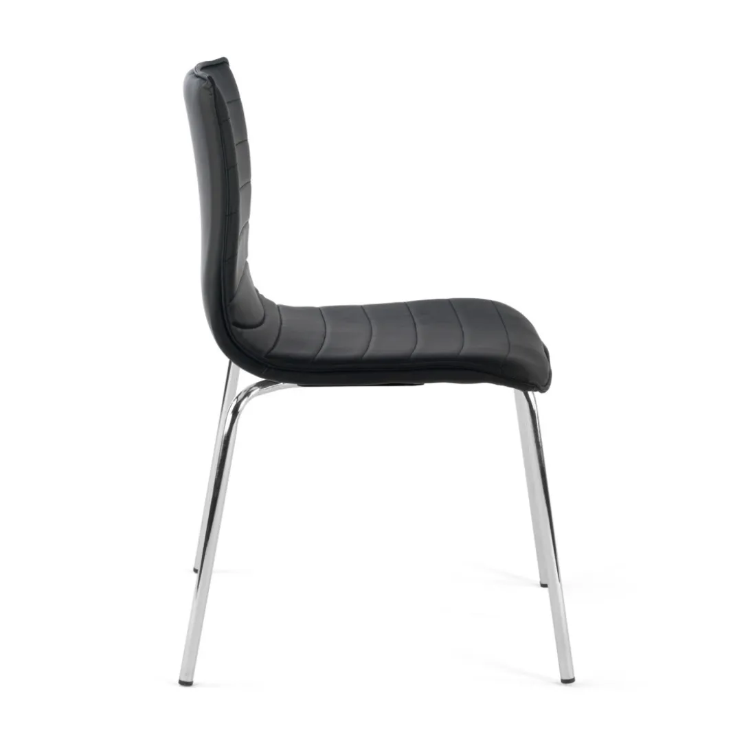 Silla confidente Cube 4 Patas estructura cromo ecopiel