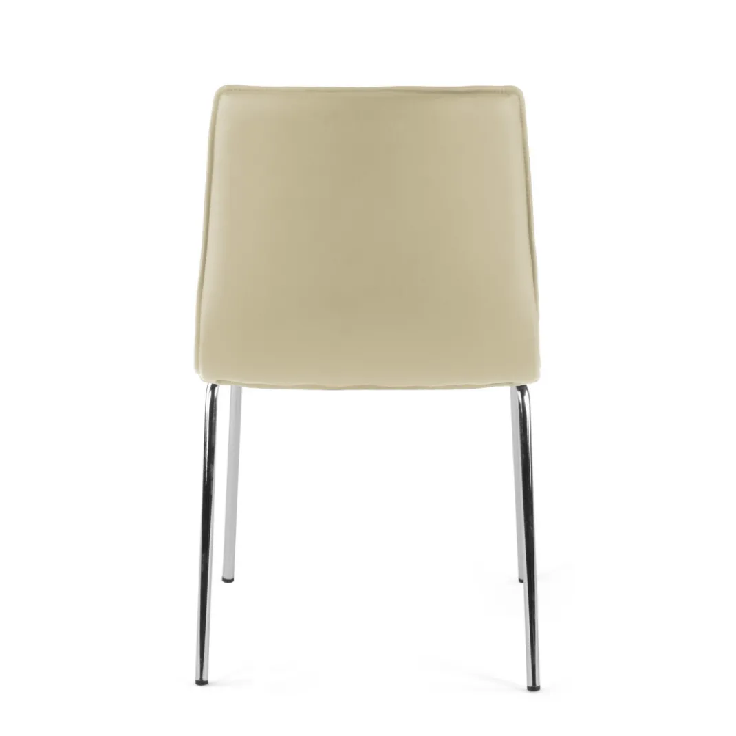 Silla confidente Cube 4 Patas estructura cromo ecopiel