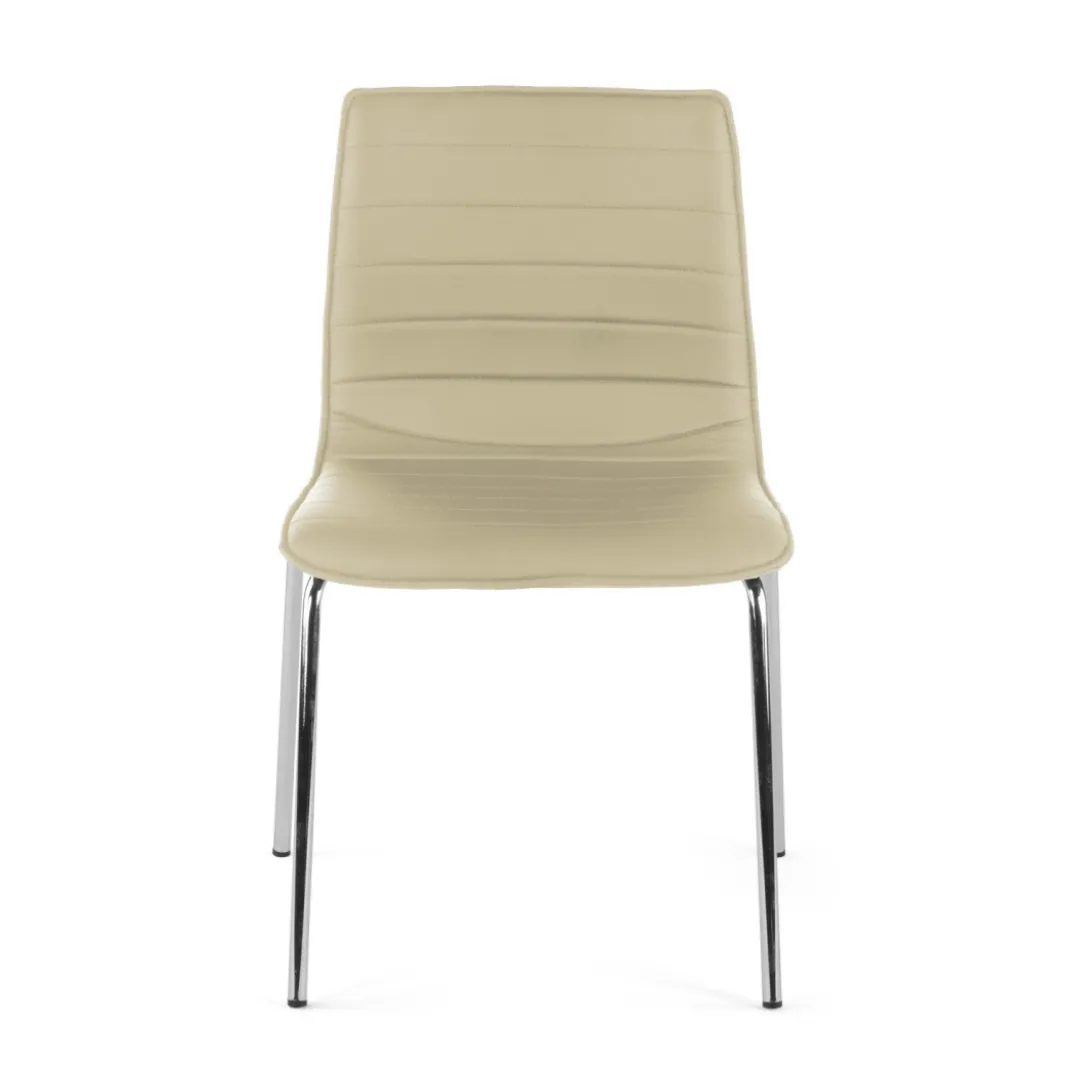 Silla confidente Cube 4 Patas estructura cromo ecopiel
