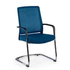 Silla confidente Dante patín, respaldo ergonómico red